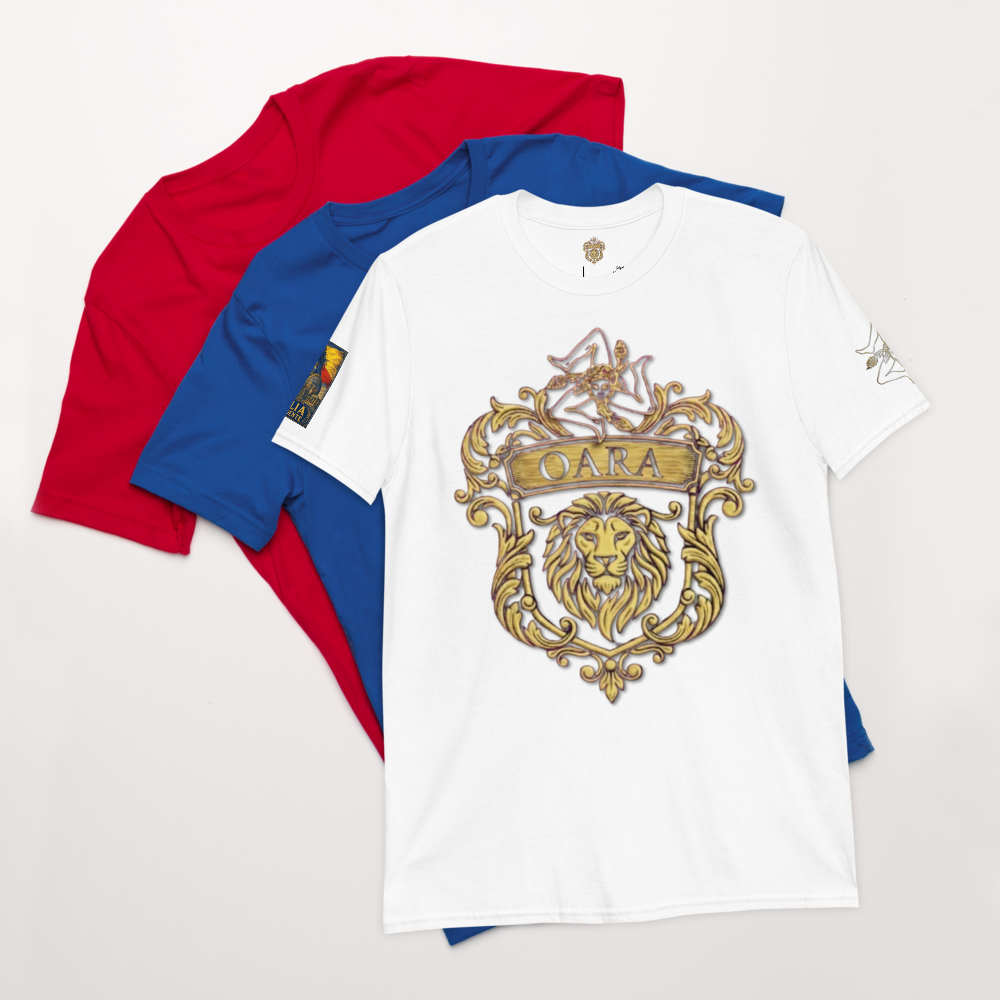 T-shirt "OARA"   Unisex Maniche corte                                  Comode, Pratiche, Eleganti e Sportive.                                      Con simboli d'appartenenza misure dalla XS  alla 3XL